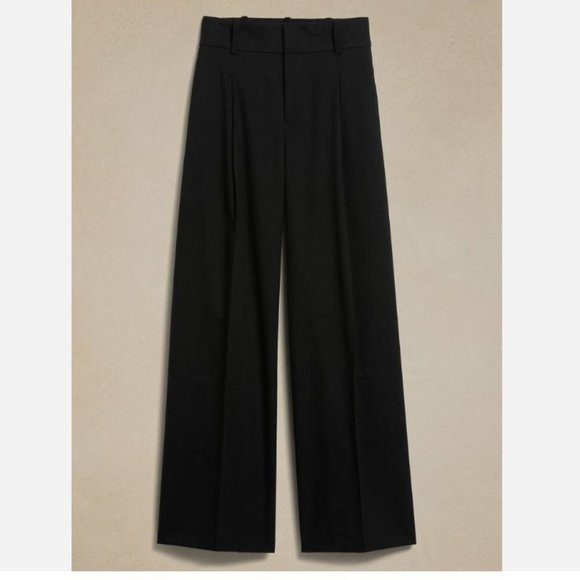 Banana Republic Wide-Leg LouLou BOHO Black Flannel Pants Size 4/27 PETITE - $110 - Picture 4 of 5